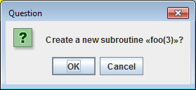 edit subroutine popup dialog