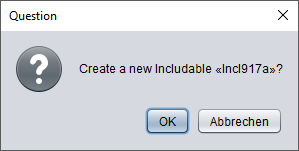 Question whether to create the missing includable