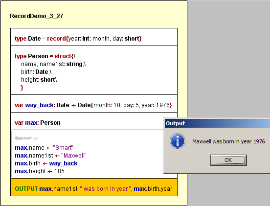 Example for using record types