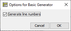 Language-specific export options for BASIC