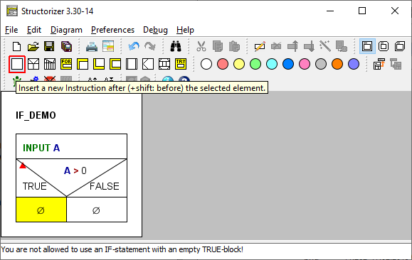Add an instruction in the IF-Statement