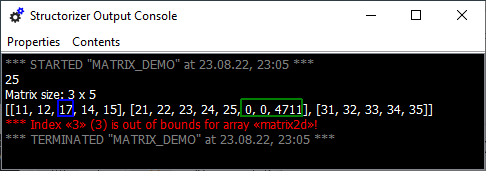 Debugging protocol of successful and failed matrix access