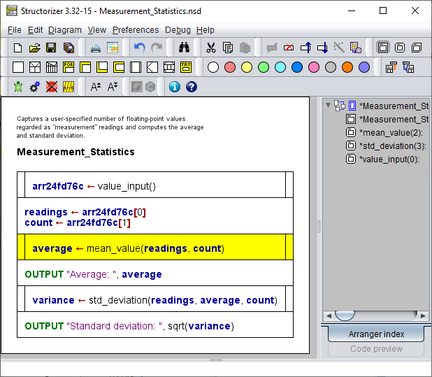 Outsourcing demo - main statistics program after three outsourcings