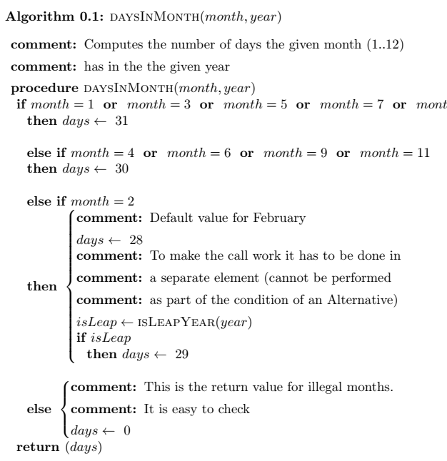 LaTeX pseudocode appearance