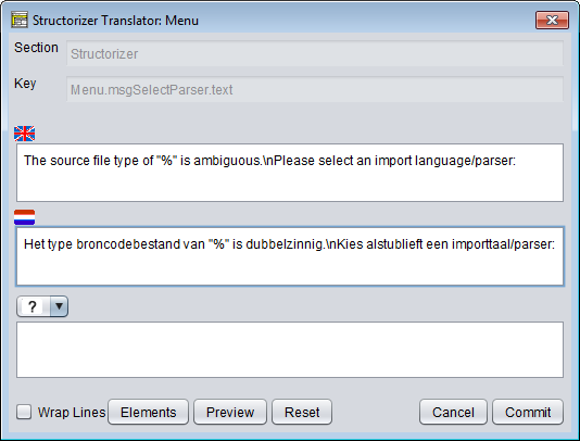 Translator Row Editor (initial view)